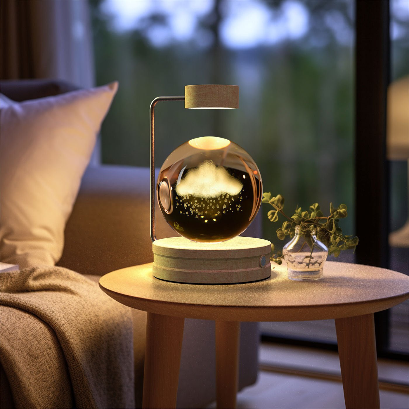 Crystal Ball Cosmic Dinosaur Indoor Night Light USB Power Warm Bedside Light Birthday Gift Night Lamp - TechTrendPro
