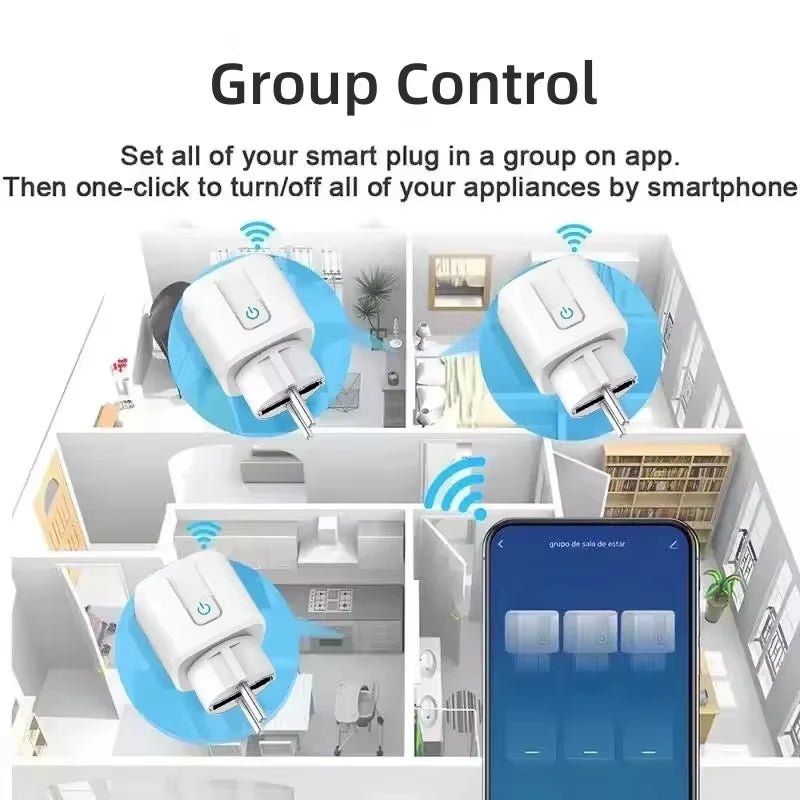 Smart WiFi Plug – Tuya App Control, Voice & Timer, 16A/20A EU Socket - TechTrendPro