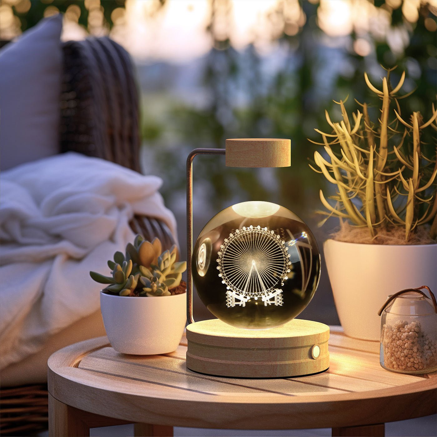 Crystal Ball Cosmic Dinosaur Indoor Night Light USB Power Warm Bedside Light Birthday Gift Night Lamp - TechTrendPro