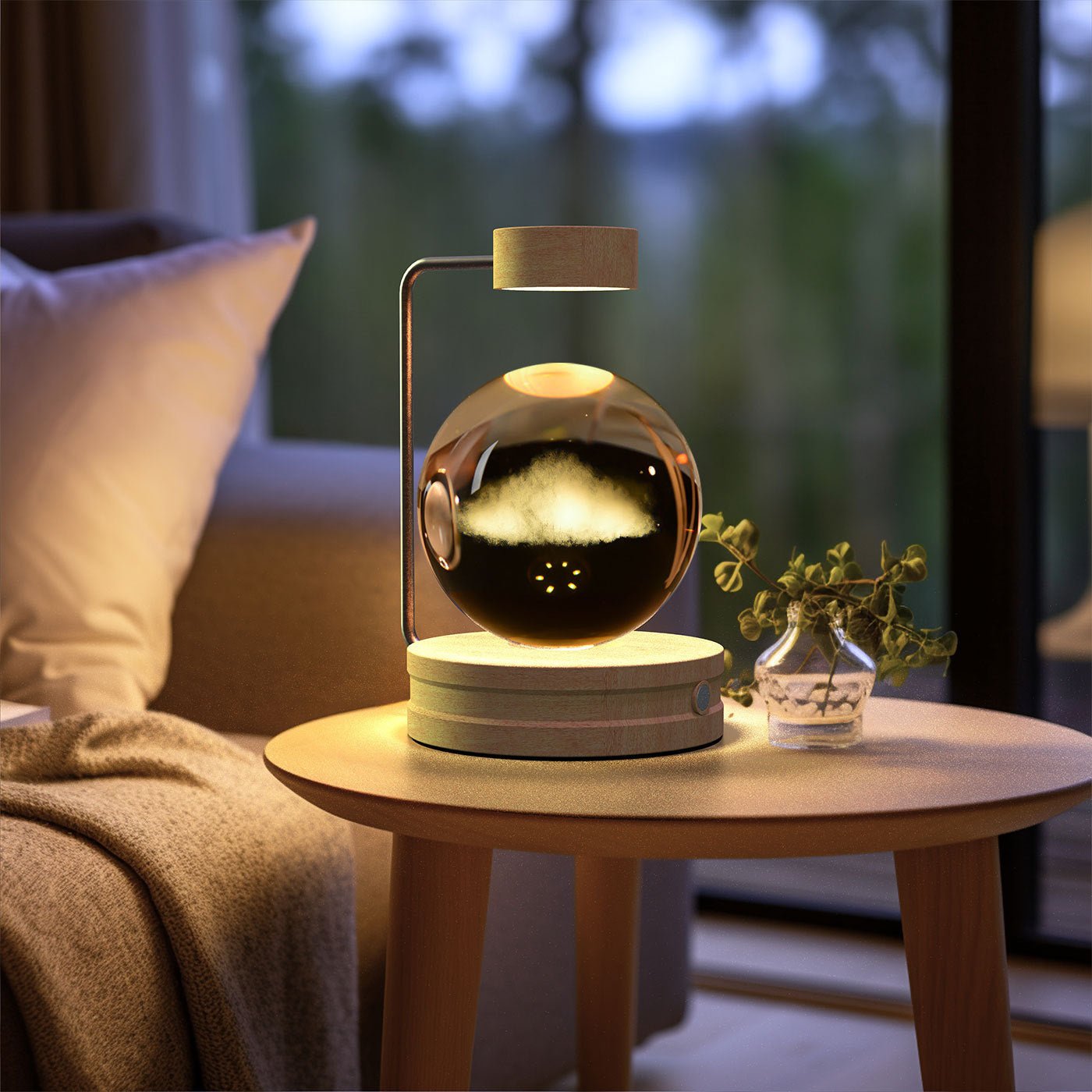 Crystal Ball Cosmic Dinosaur Indoor Night Light USB Power Warm Bedside Light Birthday Gift Night Lamp - TechTrendPro