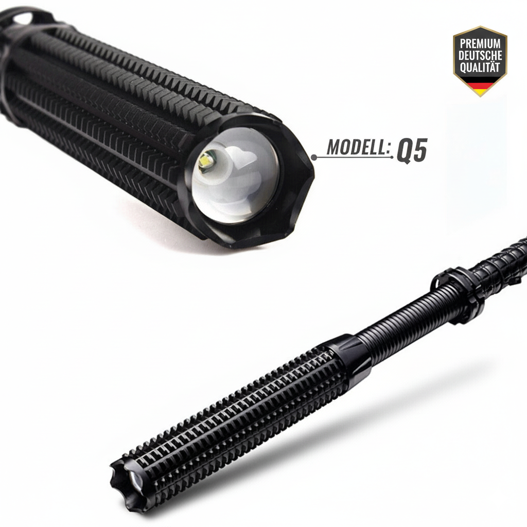 LED-Taschenlampe mit Zoomfunktion, wiederaufladbar, Notfall- und Sicherheitsleuchte, 3 Leuchtmodi, Campinglampe