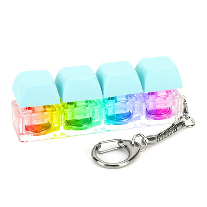 Keyboard Key Toy Party Stress Relief DIY Mechanical Keyboard Button Keycap Fidget Toys with LED Light Keychain Keyboard Caps Toy - TechTrendPro