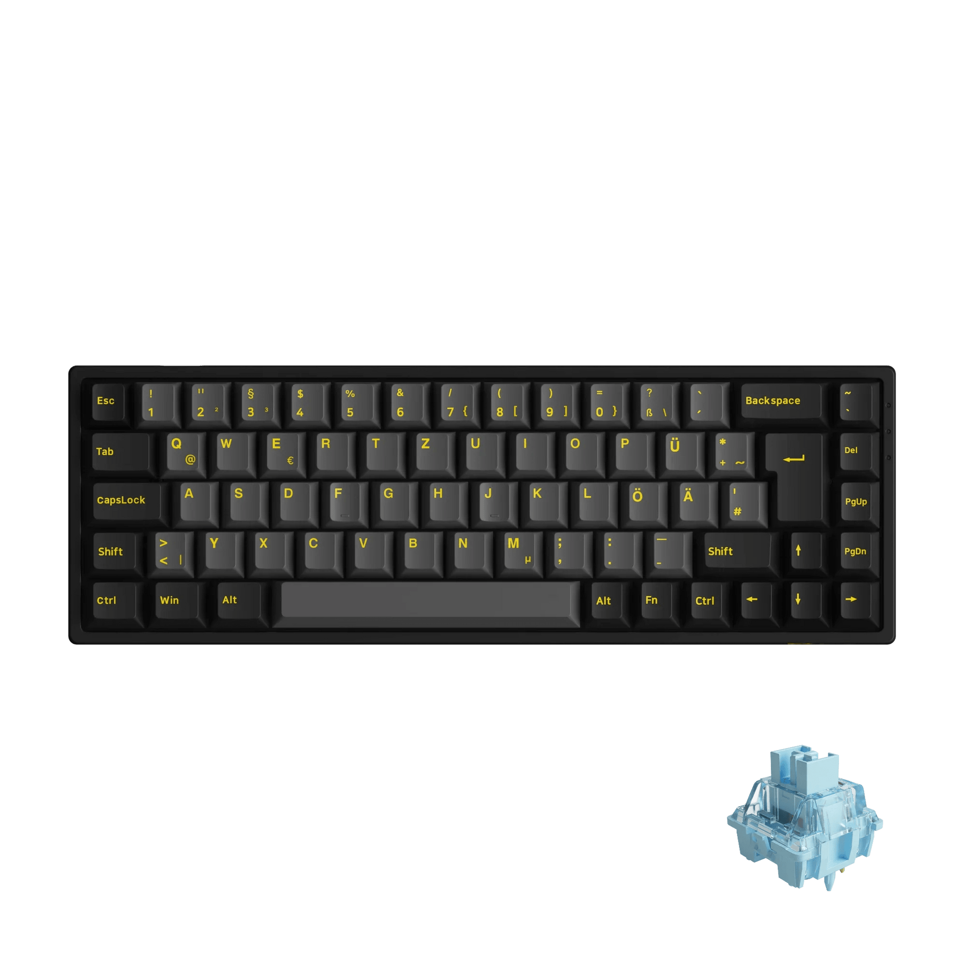 Akko 3068B Plus Black & Gold 65% ISO - DE Layout Mechanical Gaming Keyboard Hot - swapple Multi - Modes 2.4GHz /USB Type - C/BT 5.0 - TechTrendPro