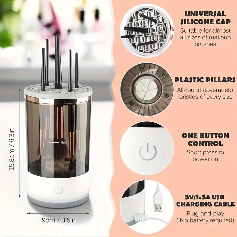 Automatic Electric Makeup Brush Cleaner USB Plug Portable Eyeshadow Brush Holder Holder Tools and Dryer Beauty Makeup Tools - TechTrendPro
