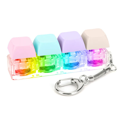 Keyboard-Key Fidget Toy – Mechanische Tastenkappe mit LED-Licht, Stressabbau Keychain & DIY Keyboard Button Spielzeug