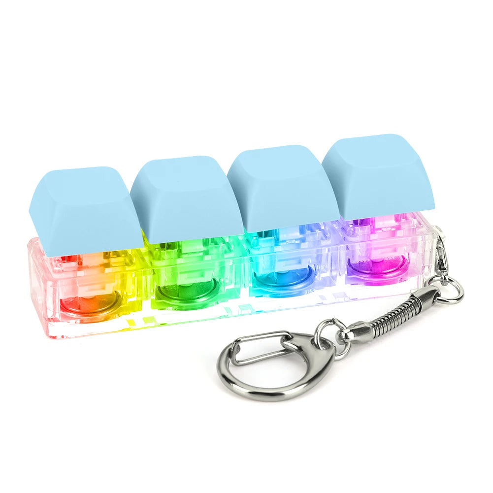 Keyboard-Key Fidget Toy – Mechanische Tastenkappe mit LED-Licht, Stressabbau Keychain & DIY Keyboard Button Spielzeug
