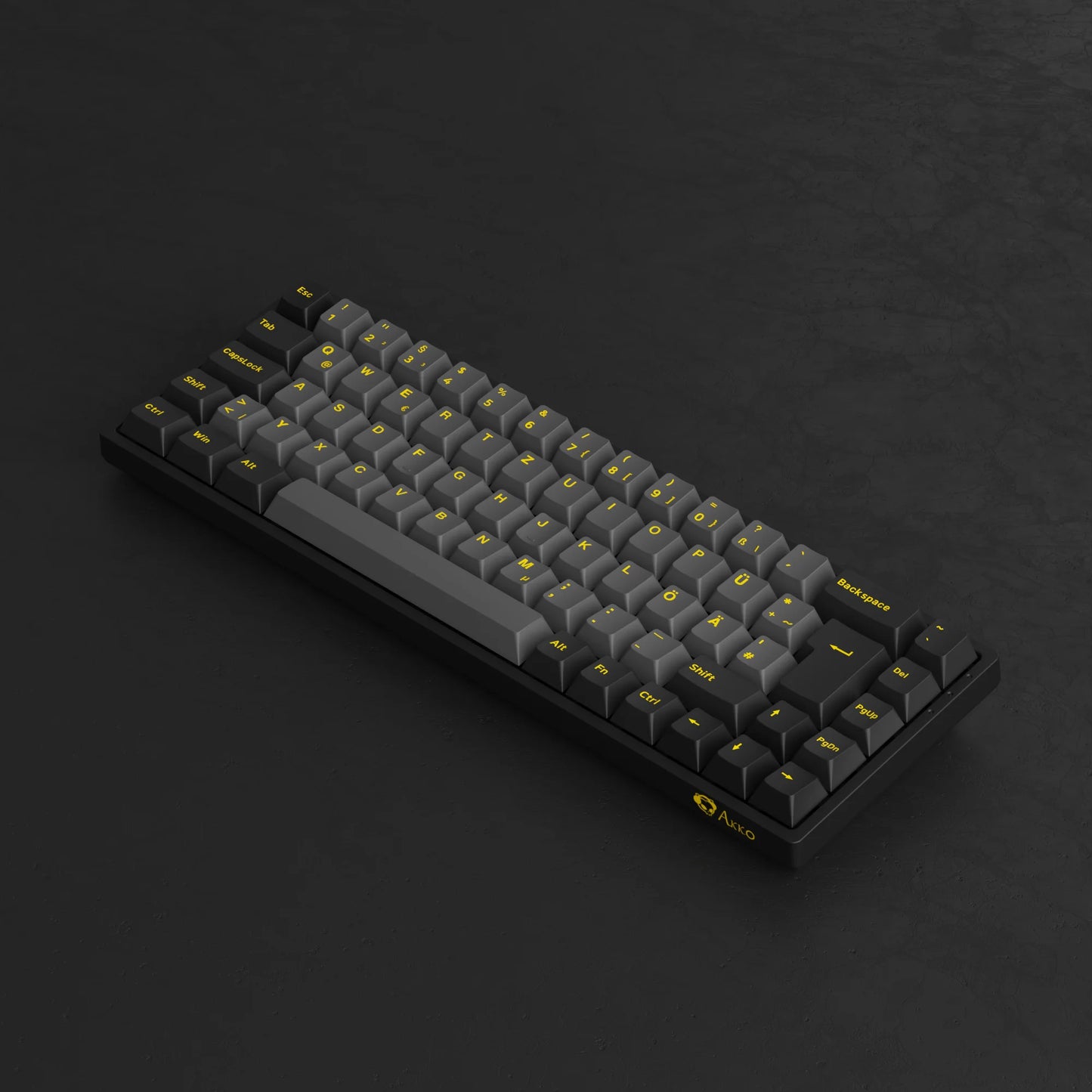 Akko 3068B Plus Schwarze &amp; Gold 65% ISO-DE Layout Mechanische Gaming-Tastatur Hot-Swap-fähig Multi-Modi 2,4 GHz / USB Typ-C / BT 5.0