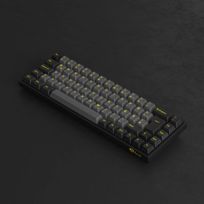 Akko 3068B Plus Schwarze &amp; Gold 65% ISO-DE Layout Mechanische Gaming-Tastatur Hot-Swap-fähig Multi-Modi 2,4 GHz / USB Typ-C / BT 5.0
