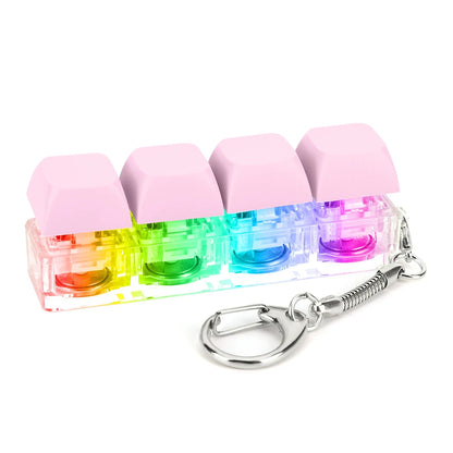 Keyboard-Key Fidget Toy – Mechanische Tastenkappe mit LED-Licht, Stressabbau Keychain & DIY Keyboard Button Spielzeug