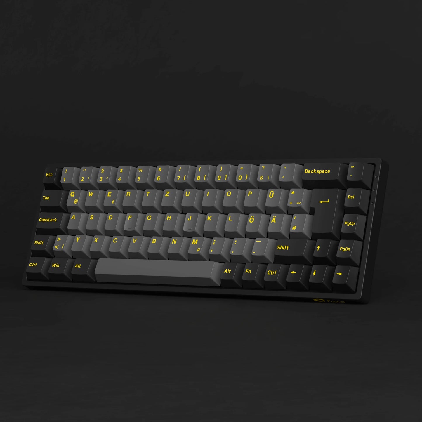 Akko 3068B Plus Schwarze &amp; Gold 65% ISO-DE Layout Mechanische Gaming-Tastatur Hot-Swap-fähig Multi-Modi 2,4 GHz / USB Typ-C / BT 5.0