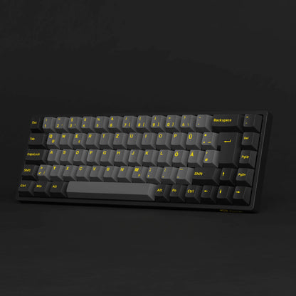 Akko 3068B Plus Schwarze &amp; Gold 65% ISO-DE Layout Mechanische Gaming-Tastatur Hot-Swap-fähig Multi-Modi 2,4 GHz / USB Typ-C / BT 5.0