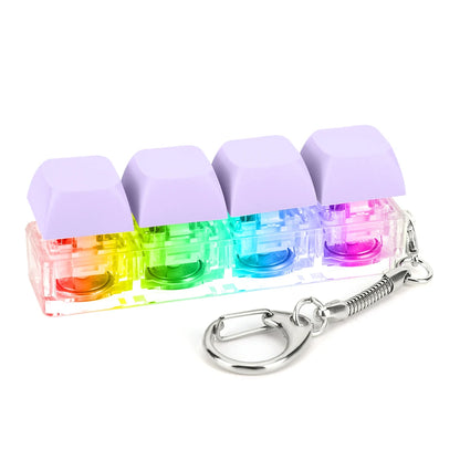 Keyboard-Key Fidget Toy – Mechanische Tastenkappe mit LED-Licht, Stressabbau Keychain & DIY Keyboard Button Spielzeug