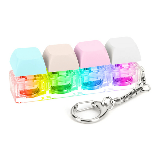 Keyboard Key Toy Party Stress Relief DIY Mechanical Keyboard Button Keycap Fidget Toys with LED Light Keychain Keyboard Caps Toy - TechTrendPro