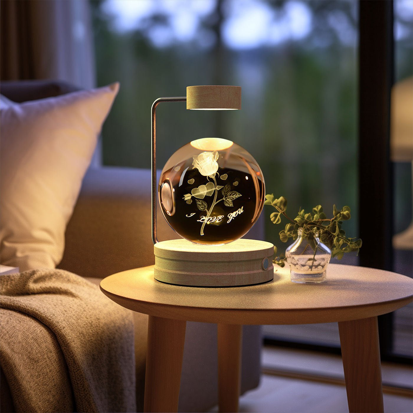 Crystal Ball Cosmic Dinosaur Indoor Night Light USB Power Warm Bedside Light Birthday Gift Night Lamp - TechTrendPro