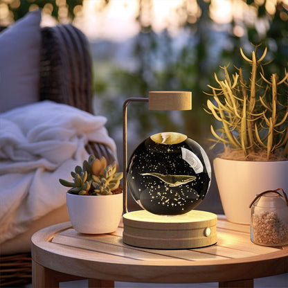 Crystal Ball Cosmic Dinosaur Indoor Night Light USB Power Warm Bedside Light Birthday Gift Night Lamp - TechTrendPro